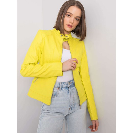 Cytrynowa kurtka biker z ekoskóry Sheandher.pl M Sheandher.pl