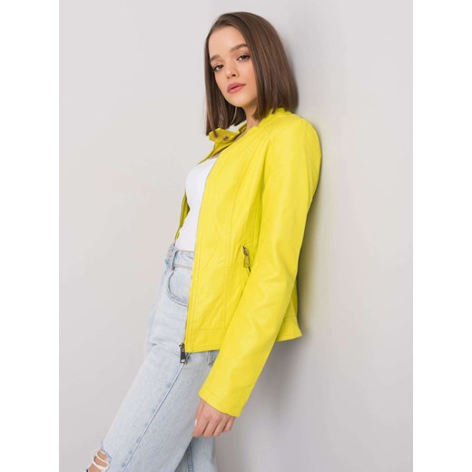 Cytrynowa kurtka biker z ekoskóry Sheandher.pl M Sheandher.pl