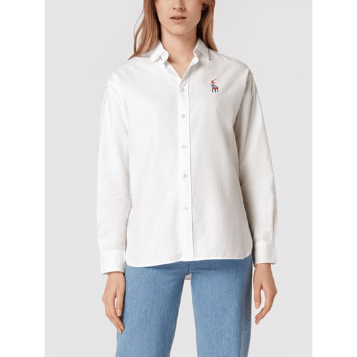 Bluzka z wyhaftowanym logo w kontrastowym kolorze Polo Ralph Lauren 44 Peek&Cloppenburg 