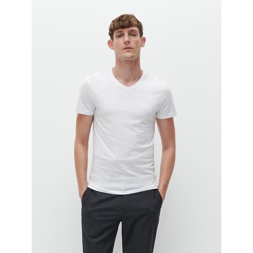 Reserved - Bawełniany t-shirt basic - Biały Reserved XL okazja Reserved
