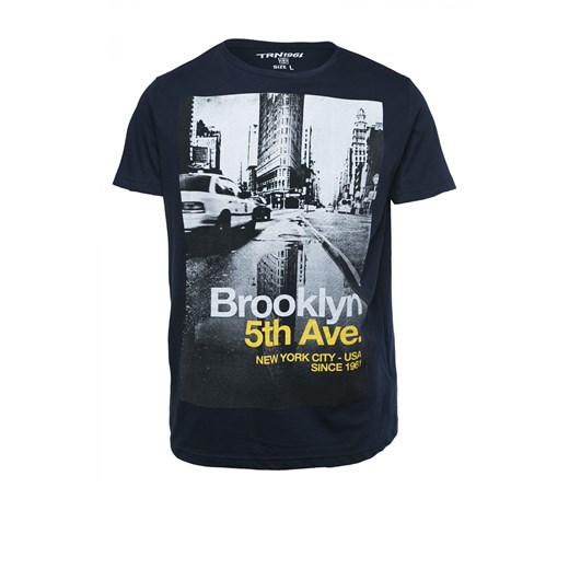 T-shirt with "Brooklyn" print terranova czarny nadruki