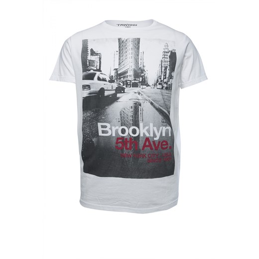 T-shirt with "Brooklyn" print terranova bialy nadruki
