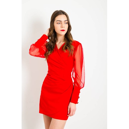 Olika sukienka mini dopasowana z dekoltem w serek 