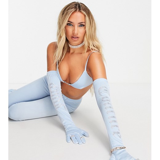 Juicy Couture x ASOS – Niebieskie welurowe rękawiczki Juicy Couture One Size Asos Poland
