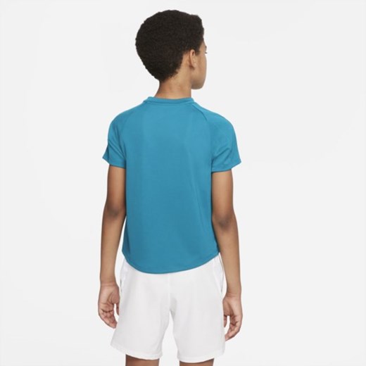 Koszulka do tenisa z krótkim rękawem dla dużych dzieci (chłopców) NikeCourt Nike S okazja Nike poland