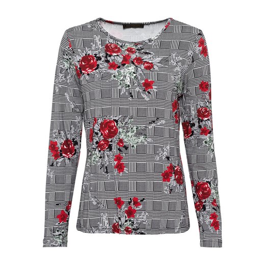 Shirt z długim rękawem w kratę glencheck | bonprix 48/50 bonprix