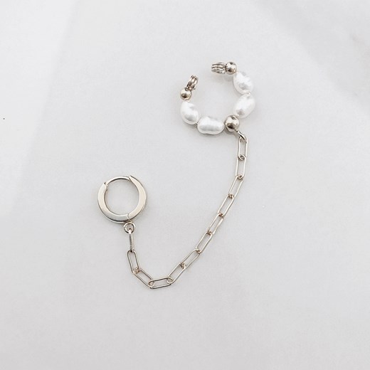 Nausznica z perełek z kolczykiem Perlove Biżuteria-Perlove