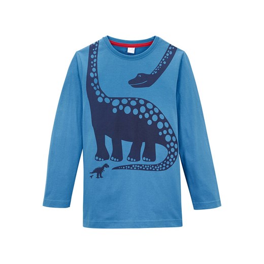 Shirt chłopięcy z długim rękawem i nadrukiem dinozaura | bonprix 140/146 bonprix