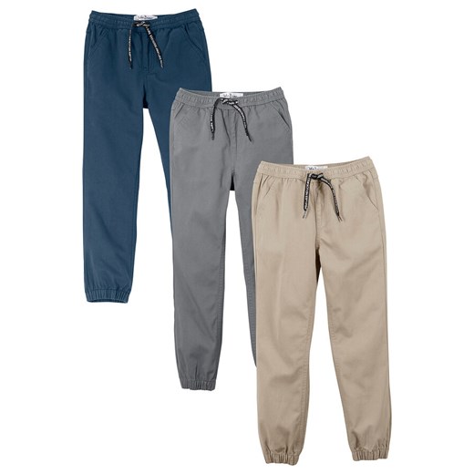 Spodnie chłopięce ze ściągaczem (3 pary) | bonprix 104 bonprix