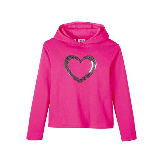 Bluza dziewczęca z kapturem i cekinami | bonprix 164/170 bonprix