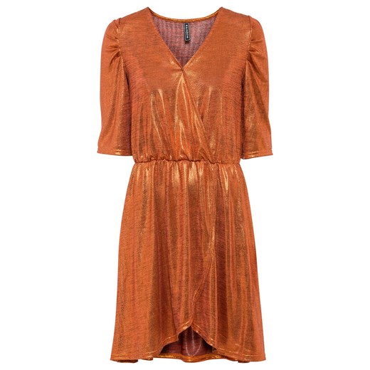 Sukienka z brokatowym połyskiem i założeniem kopertowym | bonprix 48/50 bonprix