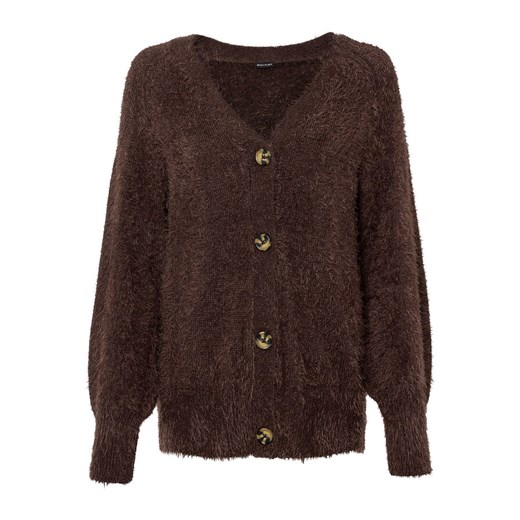 Sweter rozpinany z dzianiny z długim włosem | bonprix 44/46 bonprix