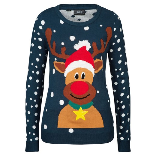 Sweter z bożonarodzeniowym motywem | bonprix 52/54 bonprix