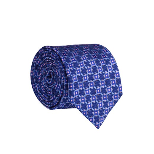 Granatowy krawat w wyrazisty wzór 57080 Lavard  Lavard