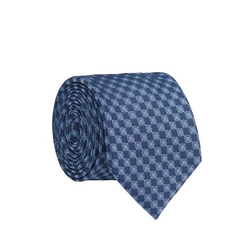 Krawat o błękitnym wzorze na granatowym tle 57098 Lavard  Lavard