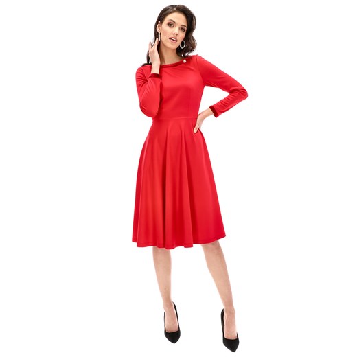 Czerwona sukienka midi 58150 Lavard 42 Lavard wyprzedaż