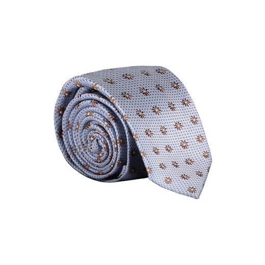 Błękitny krawat męski w brązowe kwiatki 57415 Lavard  Lavard