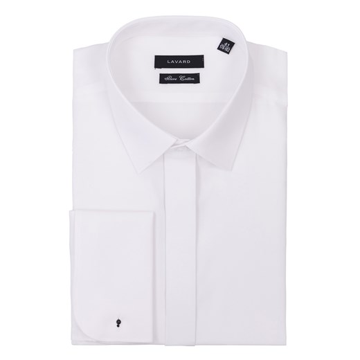 Biała koszula na spinki 90695 Lavard 42/164-170 Lavard