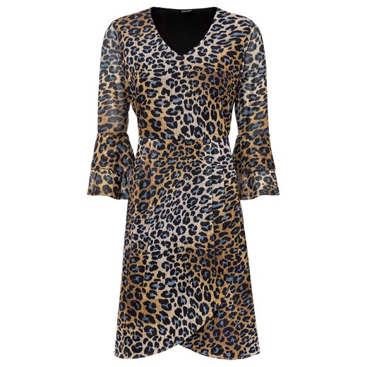 Sukienka kopertowa w cętki leoparda | bonprix 36/38 bonprix wyprzedaż