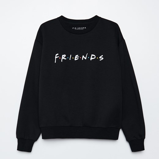 Cropp - Bluza Friends - Czarny Cropp S Cropp okazyjna cena