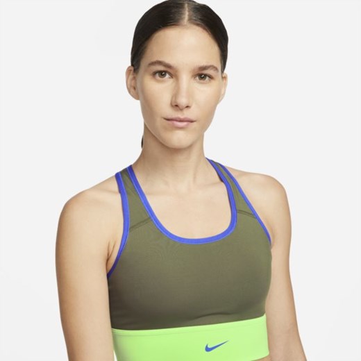 Damski stanik sportowy o wydłużonym kroju z jednoczęściową wkładką zapewniający Nike S Nike poland