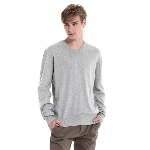 Sweater with long sleeves terranova bialy bawełniane