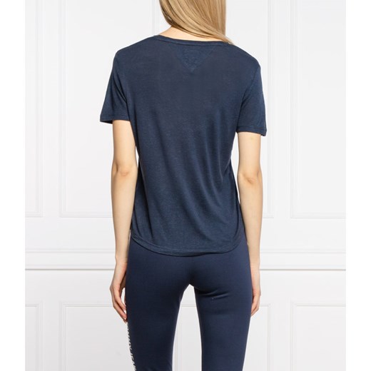 Tommy Jeans T-shirt | Regular Fit | z dodatkiem lnu Tommy Jeans S Gomez Fashion Store okazyjna cena