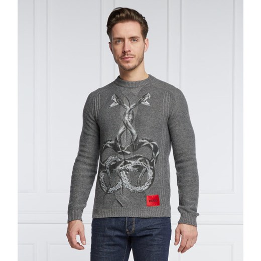 HUGO Sweter Snablo | Regular Fit | z dodatkiem wełny i kaszmiru ze sklepu Gomez Fashion Store w kategorii Swetry męskie - zdjęcie 127987298