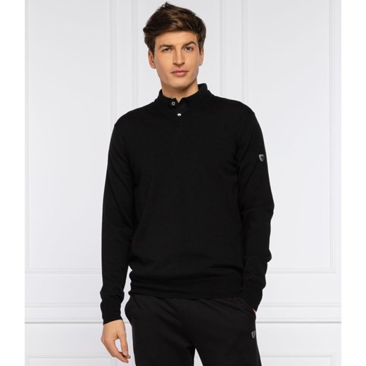 EA7 Wełniany sweter | Regular Fit L wyprzedaż Gomez Fashion Store