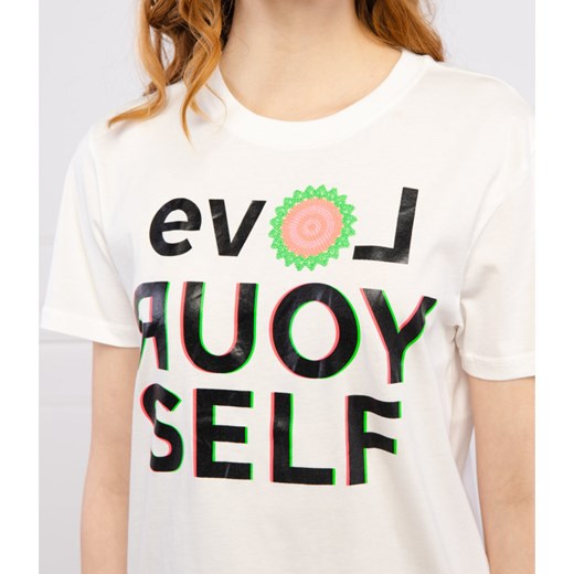 Desigual T-shirt LOVE YOUR SELF | Regular Fit Desigual XS Gomez Fashion Store promocja