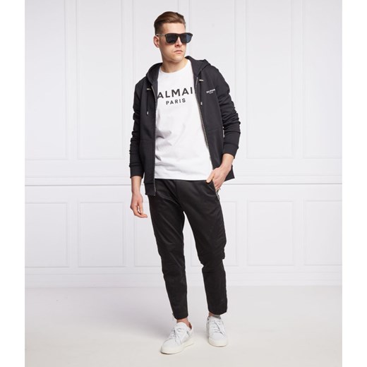 T-shirt męski BALMAIN z napisem z krótkim rękawem
