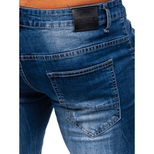 Granatowe jeansy męskie Denley 