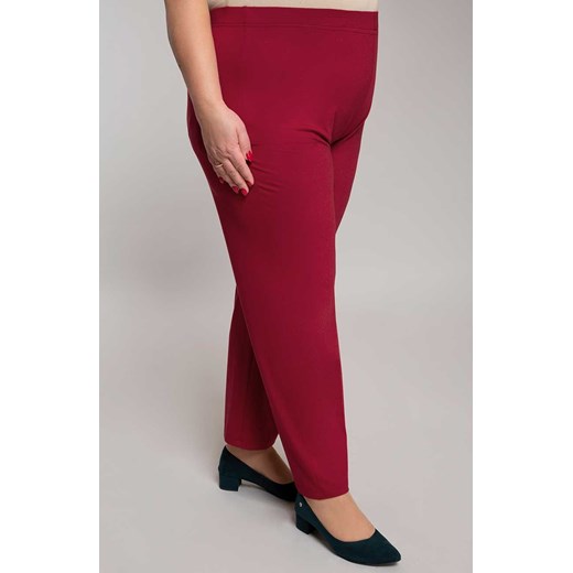 Klasyczne cienkie spodnie w malinowym kolorze 60 Modne Duże Rozmiary