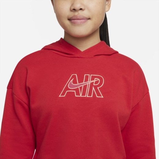Dzianinowa bluza z kapturem o skróconym kroju dla dużych dzieci (dziewcząt) Nike Nike M okazja Nike poland