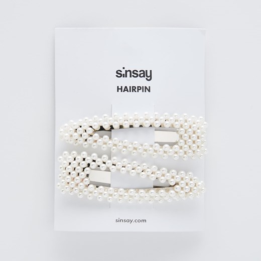 Sinsay - Spinki ze sztucznymi perłami - Biały Sinsay Jeden rozmiar wyprzedaż Sinsay