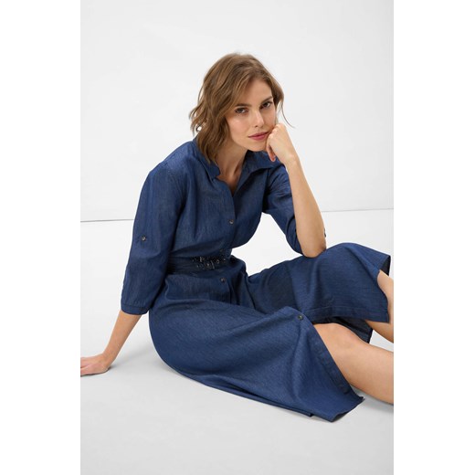 Sukienka ORSAY z kołnierzykiem szmizjerka z długimi rękawami casual midi 