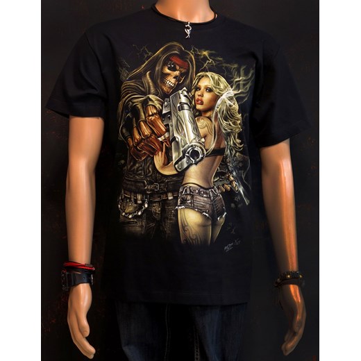 Koszulka świecąca w ciemności, marki Rock Eagle - GANGSTA rockzone-pl brazowy bawełniane