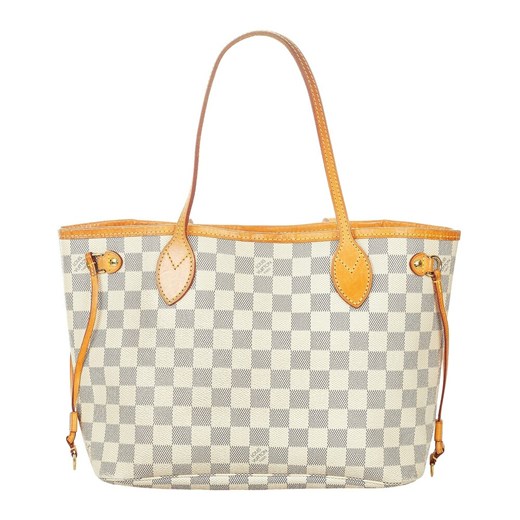 Shopper bag biała Louis Vuitton z nadrukiem 