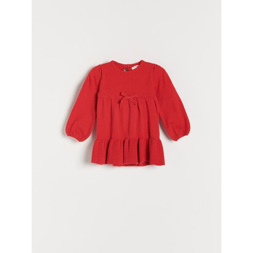 Reserved - Dzianinowa sukienka - Czerwony Reserved 68 okazja Reserved