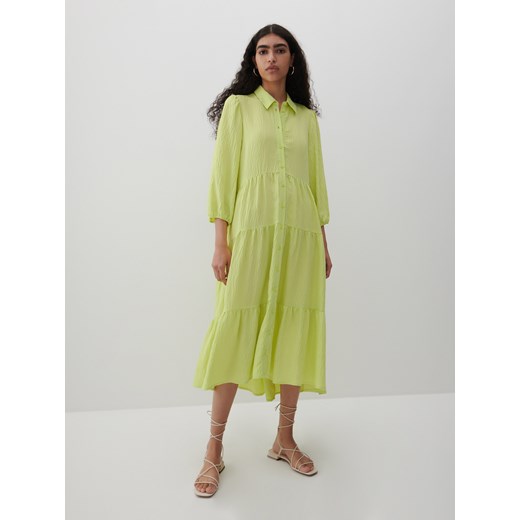 Reserved - Sukienka z wiskozą - Zielony Reserved 40 wyprzedaż Reserved