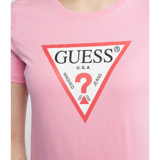 Bluzka damska Guess z okrągłym dekoltem wiosenna 