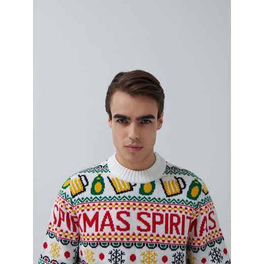 Świąteczny sweter Xmas Spirit - Biały House XL wyprzedaż House