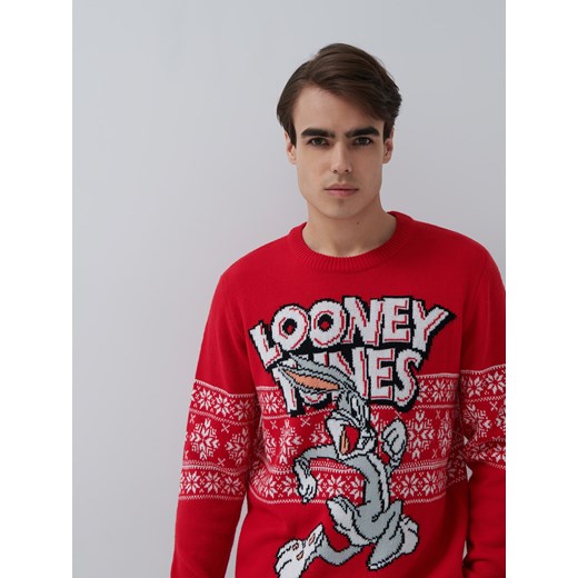 Świąteczny sweter Looney Tunes - Czerwony House XXL House okazja