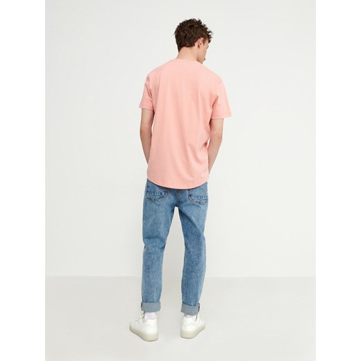 T-shirt z bawełny organicznej basic - Różowy House S promocyjna cena House