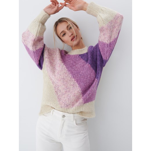 Mohito - Oversizowy sweter - Fioletowy Mohito XXS Mohito wyprzedaż