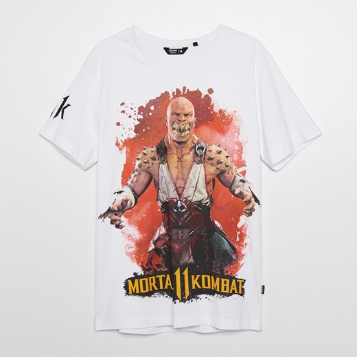 Cropp - Koszulka z nadrukiem Mortal Kombat - Biały Cropp S okazyjna cena Cropp