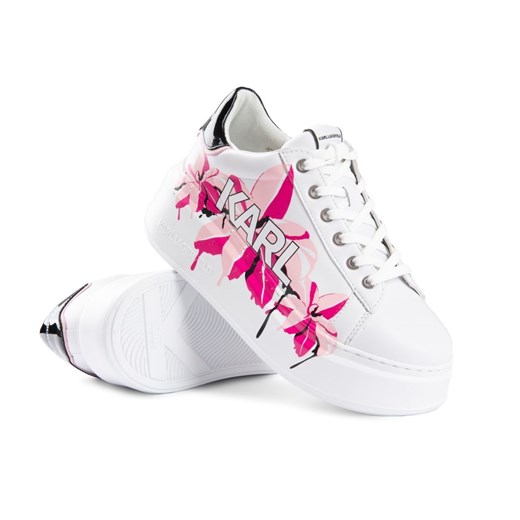 Buty sportowe damskie Karl Lagerfeld sneakersy białe sznurowane płaskie na wiosnę 