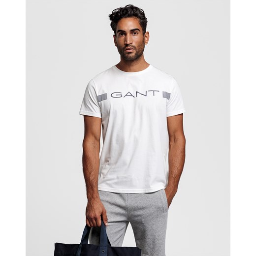 GANT męski T-shirt kremowy Regular Fit Gant XXL wyprzedaż Gant Polska