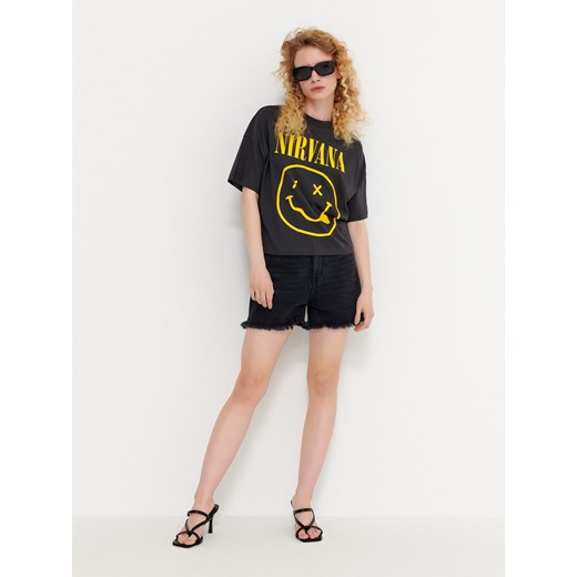 T-shirt z nadrukiem Nirvana - Szary House M okazyjna cena House