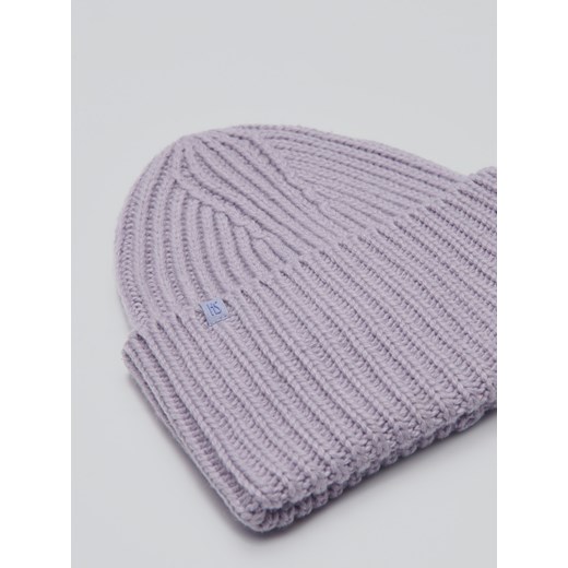 Czapka zimowa beanie z prążkowanej dzianiny - Fioletowy House M okazja House